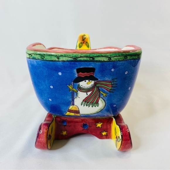 Sanyo The Sweet Shoppe Sleigh By Sue Zipkion Candy Dish Christmas Snowman - Picture 4 of 13
